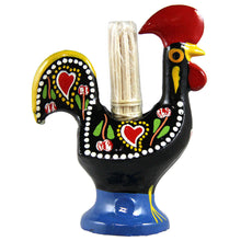 Load image into Gallery viewer, 3.5 Inch Hand Painted Portuguese Aluminum Toothpick Holder Good Luck Rooster
