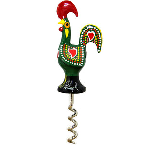 Traditional Portuguese Aluminum Rooster Figurine Corkscrew Wine Bottle Opener