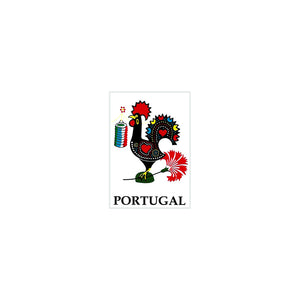 Traditional Portuguese Good Luck Barcelos Rooster Vinyl Sticker, Set of 3