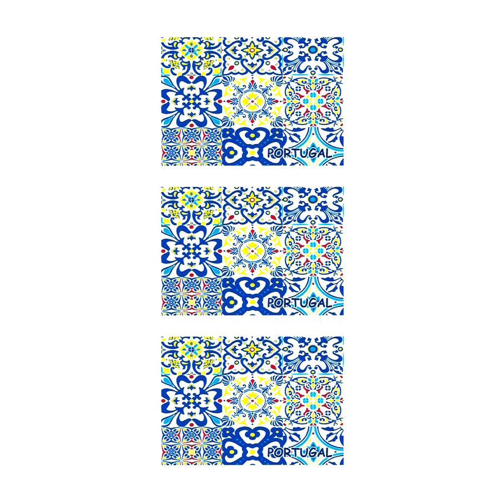 Traditional Portuguese Tiles Vinyl Sticker, Set of 3