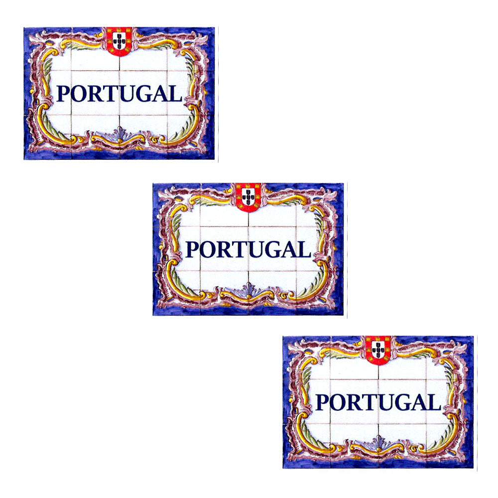 Traditional Portuguese Tiles Vinyl Sticker, Set of 3