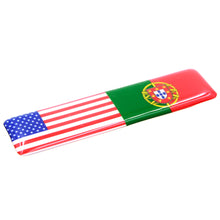 Load image into Gallery viewer, American and Portuguese Flag Resin Domed 3D Decal Car Sticker, Set of 3
